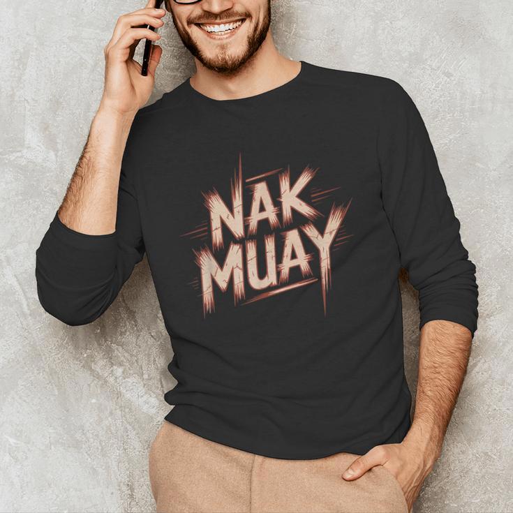 Muay Thai Fighter Nak Identity Training Practitioner Proud Men's Long Sleeve T-Shirt Muay Thai Fighter Nak Identity Training Practitioner Proud Men's Long Sleeve T-Shirt