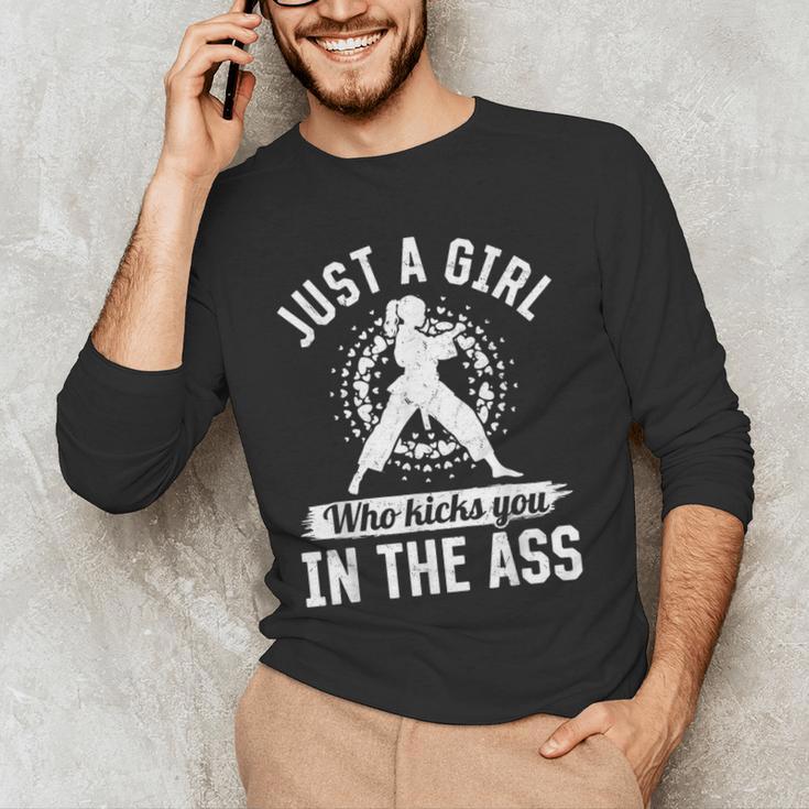 Muay Thai Girls Just a Girl Who Kicks You In The Ass Men's Long Sleeve T-Shirt