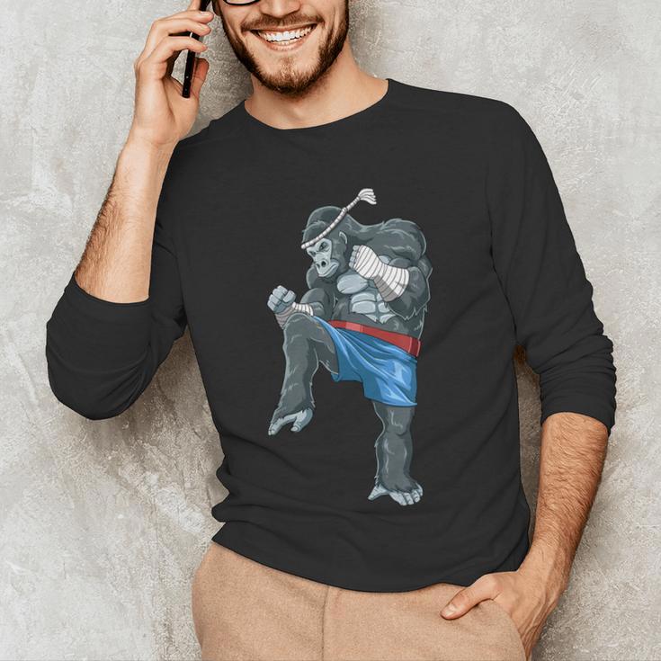 Muay Thai Gorilla Thai Boxing Men's Long Sleeve T-Shirt Muay Thai Gorilla Thai Boxing Men's Long Sleeve T-Shirt