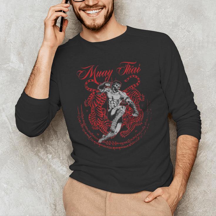 Muay Thai Kickboxing Martial Art Fighter Thai Boxing Men's Long Sleeve T-Shirt
