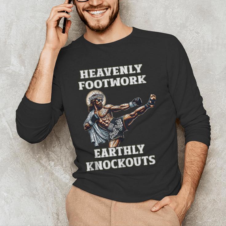 Muay Thai Lord Jesus Kickboxing Christian Men's Long Sleeve T-Shirt