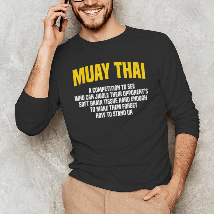 Muay Thai Martial Arts Combat Sports Men's Long Sleeve T-Shirt Muay Thai Martial Arts Combat Sports Men's Long Sleeve T-Shirt