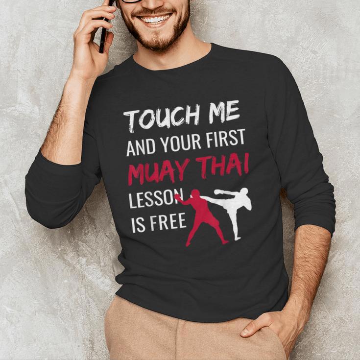 Muay Thai Martial Arts Combat Sports Self Defense Men's Long Sleeve T-Shirt