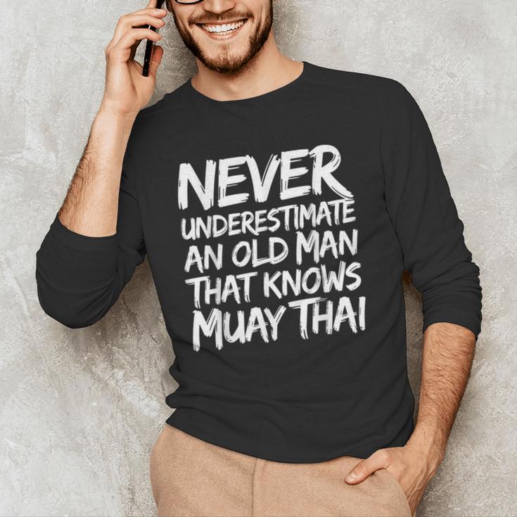 Muay Thai For Men Boys Dad Mixed Martial Arts Men's Long Sleeve T-Shirt