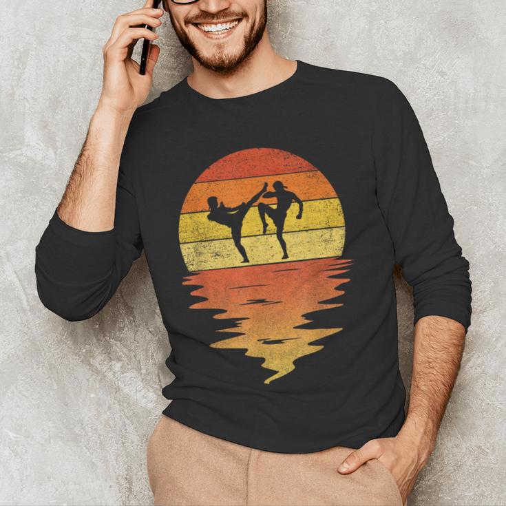 Muay Thai Shirt Retro Sunset 70s Vintage Muay Thai Men's Long Sleeve T-Shirt Muay Thai Shirt Retro Sunset 70s Vintage Muay Thai Men's Long Sleeve T-Shirt