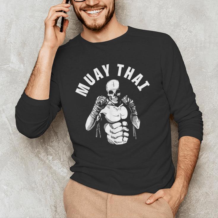 Muay Thai Skeleton Fighter MMA Club Coach Martial Arts Fight Men's Long Sleeve T-Shirt Muay Thai Skeleton Fighter MMA Club Coach Martial Arts Fight Men's Long Sleeve T-Shirt