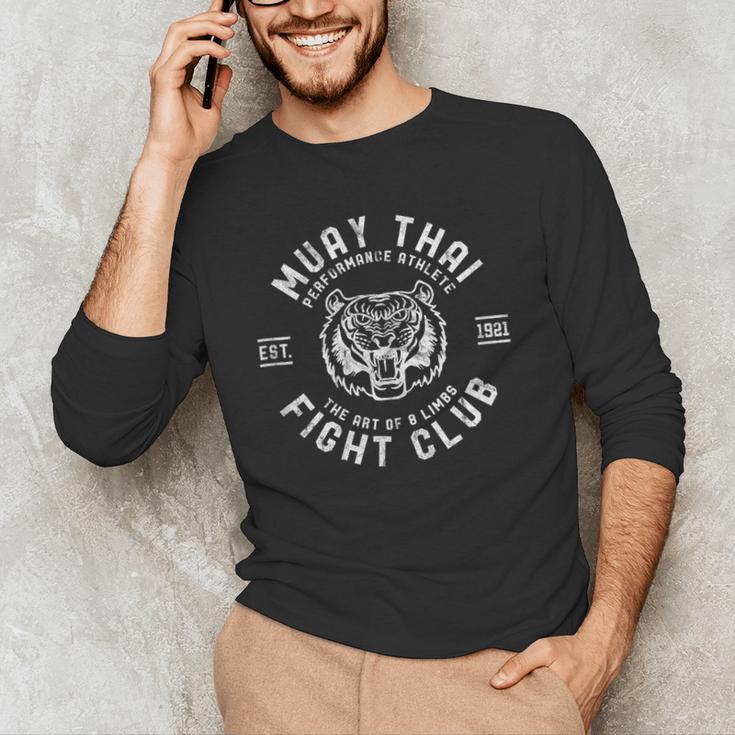 Muay Thai Street Fight Club MMA Tiger Kick Boxing Club Men's Long Sleeve T-Shirt Muay Thai Street Fight Club MMA Tiger Kick Boxing Club Men's Long Sleeve T-Shirt