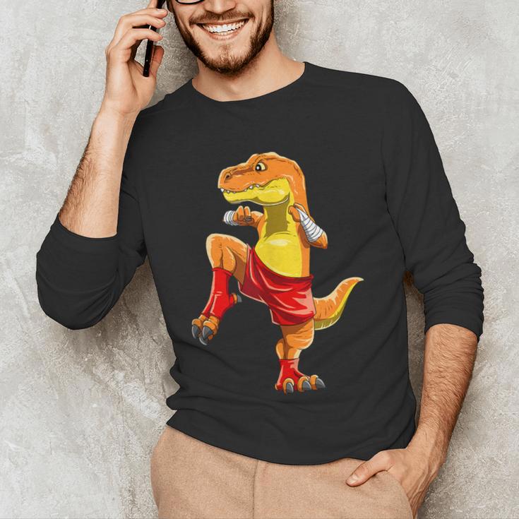 Muay Thai T-Rex Thai Boxing Men's Long Sleeve T-Shirt Muay Thai T-Rex Thai Boxing Men's Long Sleeve T-Shirt