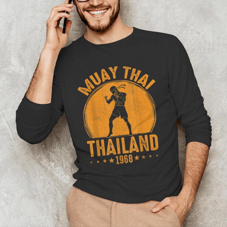 Muay Thai Thailand 1968 Slogan Sport Men's Long Sleeve T-Shirt Muay Thai Thailand 1968 Slogan Sport Men's Long Sleeve T-Shirt