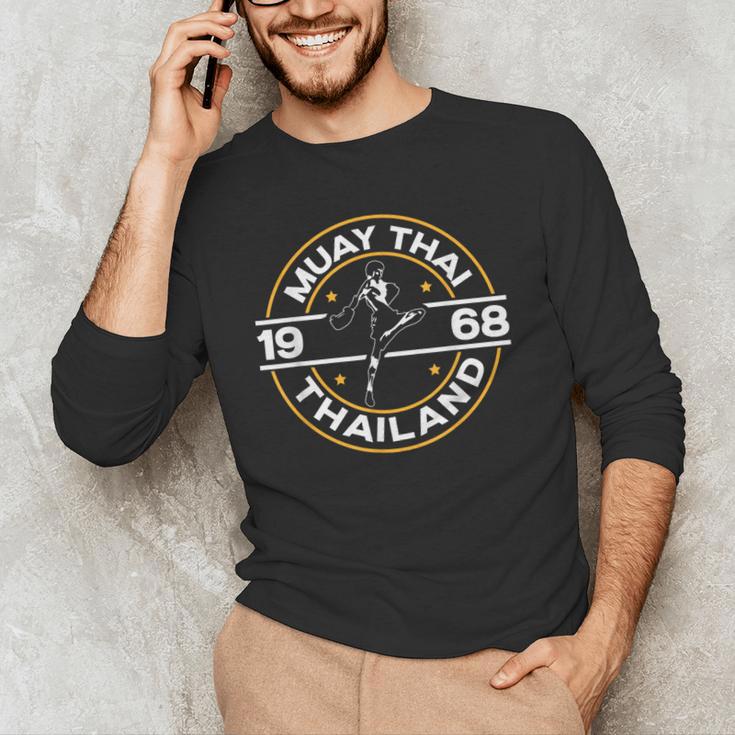 Muay Thai Thailand Fighter Fighting Combat 1969 Thai Boxing Men's Long Sleeve T-Shirt