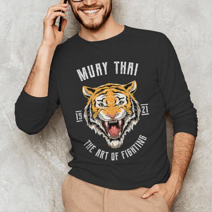 Muay Thai Tiger Thai Boxing Men's Long Sleeve T-Shirt Muay Thai Tiger Thai Boxing Men's Long Sleeve T-Shirt
