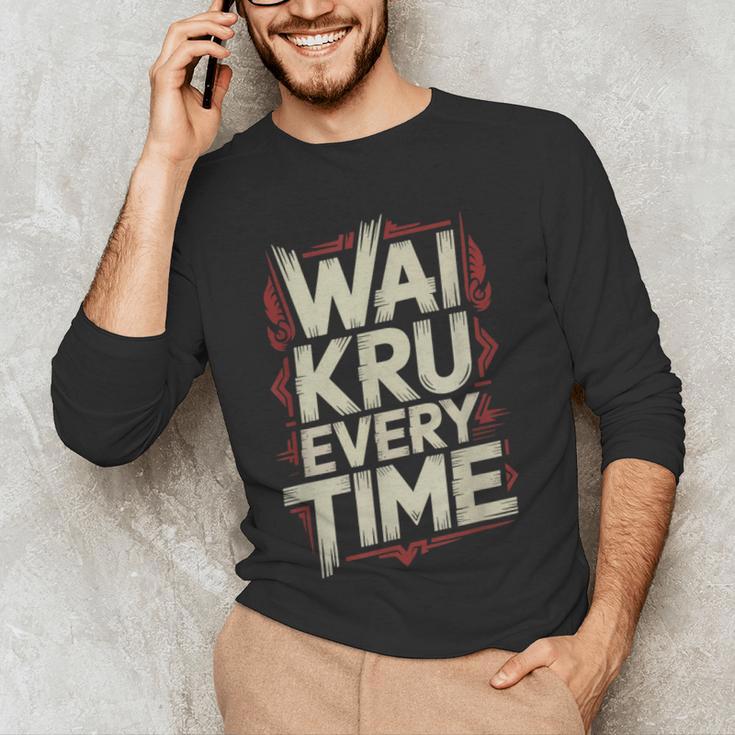 Muay Thai Wai Kru Respect Ritual Ceremony Fighter Identity Men's Long Sleeve T-Shirt
