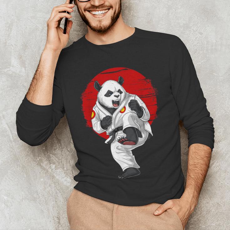 Panda Bear Karate Kickboxing Muay Thai Martial Arts Men's Long Sleeve T-Shirt