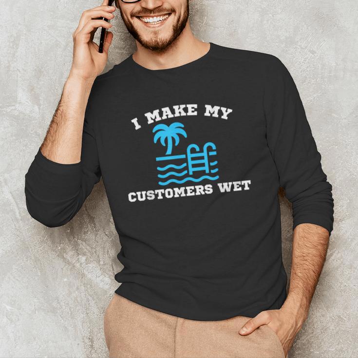 Pool Boy For Swimming Pool Service Guy Men's Long Sleeve T-Shirt