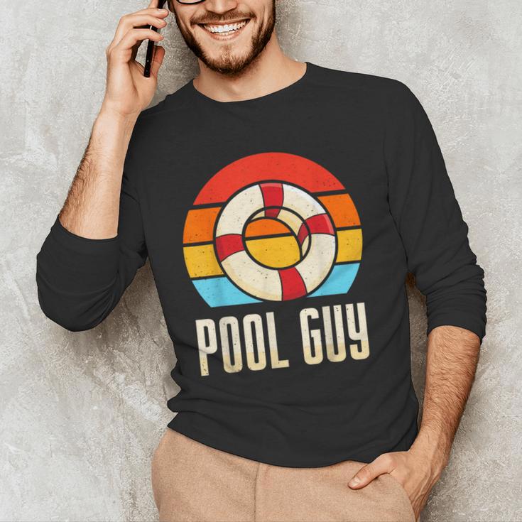 Pool Guy Swimming Attendant Attendants Rescuer Men's Long Sleeve T-Shirt