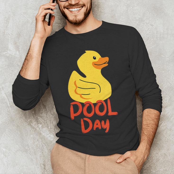 Pool Swimming Day Men's Long Sleeve T-Shirt Pool Swimming Day Men's Long Sleeve T-Shirt
