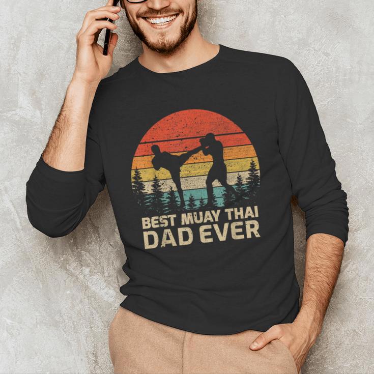Retro Vintage Best Muay Thai Dad Ever Father's Day Men's Long Sleeve T-Shirt