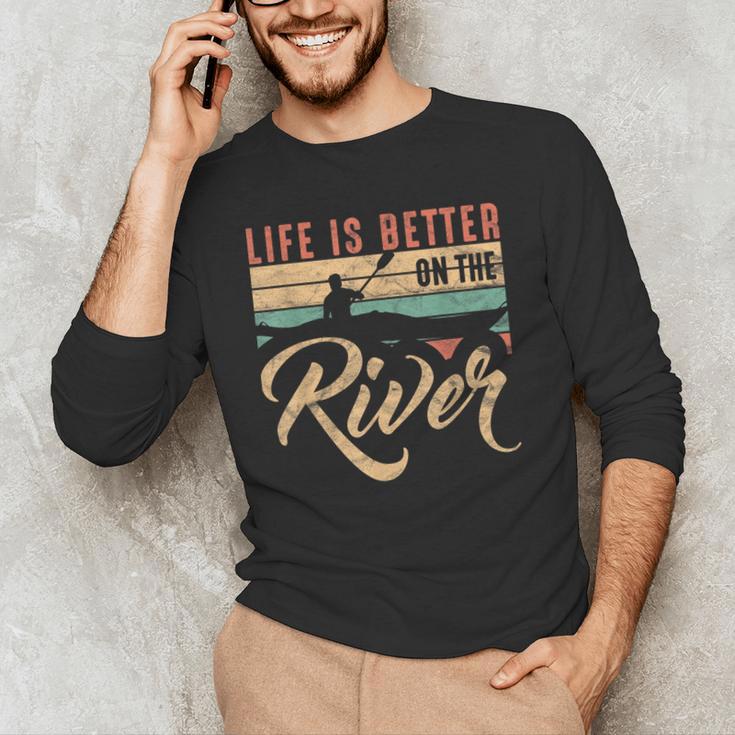 Rowing Canoe Kajak Life Is Better On The River Men's Long Sleeve T-Shirt