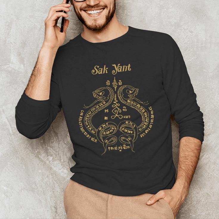 Sak Yant Sak Yant Tattoo Sak Yant Muay Thai Sak Yant T-Shirt Men's Long Sleeve T-Shirt