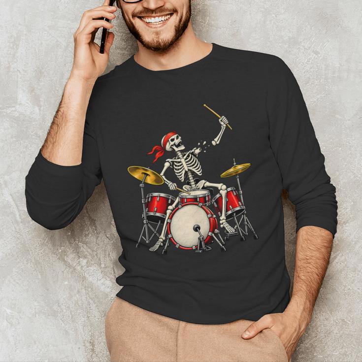 Skeleton Drummer Skull Drum Kit Halloween Sleeveless Men's Long Sleeve T-Shirt Skeleton Drummer Skull Drum Kit Halloween Sleeveless Men's Long Sleeve T-Shirt