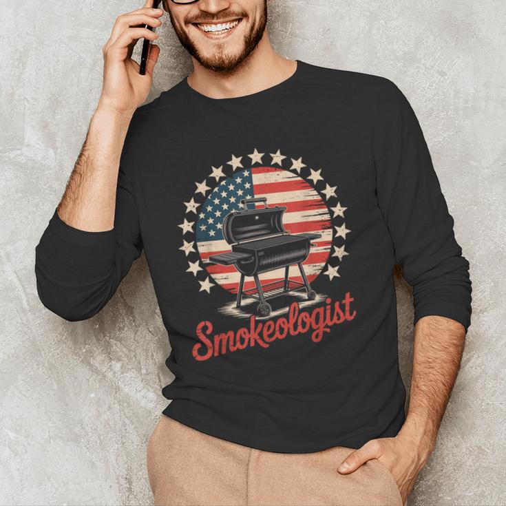 Smokeologist Grilling BBQ Dad Men's Long Sleeve T-Shirt Smokeologist Grilling BBQ Dad Men's Long Sleeve T-Shirt