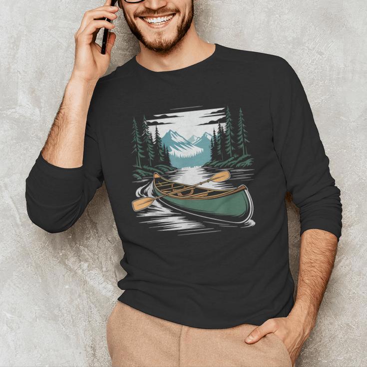 Solo Canoe Tourer Who Knows Every Rapid Campsite Portage Men's Long Sleeve T-Shirt