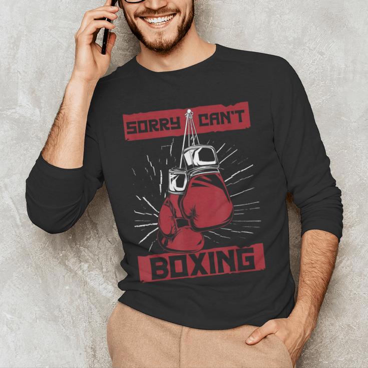 Sorry Can't Boxing Professional Boxer Muay Thai Boxing Men's Long Sleeve T-Shirt