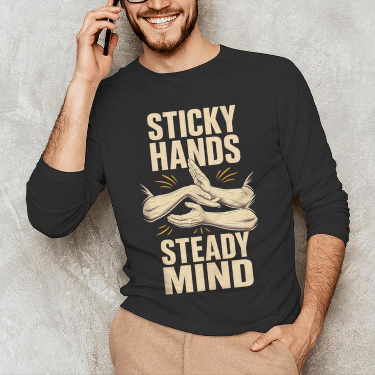 Sticky Hands Steady Mind Muay Thai Boxing Sleeveless Men's Long Sleeve T-Shirt