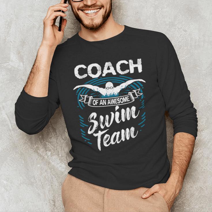 Swim Coach Professional Instructor Swimming Lesson Sport Men's Long Sleeve T-Shirt Swim Coach Professional Instructor Swimming Lesson Sport Men's Long Sleeve T-Shirt