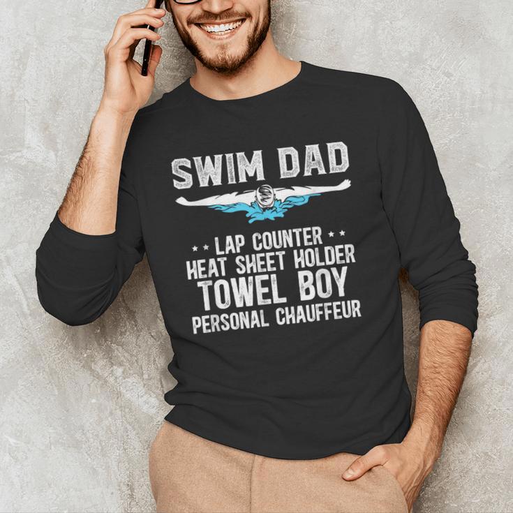 Swim Dad Definition Swimming Dad Of A Swimmer Dad Men's Long Sleeve T-Shirt Swim Dad Definition Swimming Dad Of A Swimmer Dad Men's Long Sleeve T-Shirt