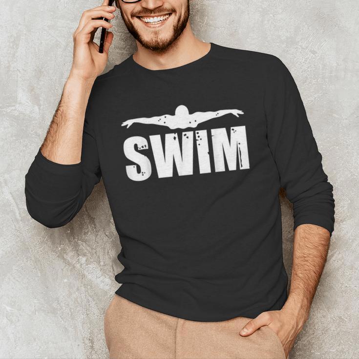 Swim Sports Swimming Water Athletic Swimmer Men's Long Sleeve T-Shirt