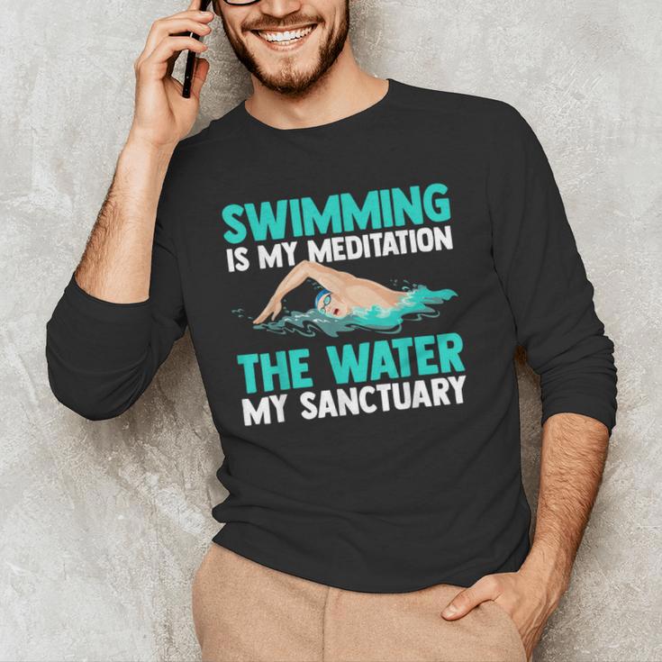 Swim Swimmers Swimming Men's Long Sleeve T-Shirt Swim Swimmers Swimming Men's Long Sleeve T-Shirt