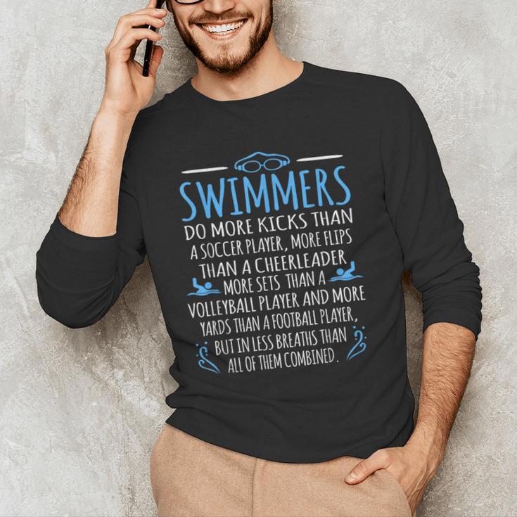 Swimmers Facts Swimming Swim Coach Men Women Graphic Small Men's Long Sleeve T-Shirt Swimmers Facts Swimming Swim Coach Men Women Graphic Small Men's Long Sleeve T-Shirt