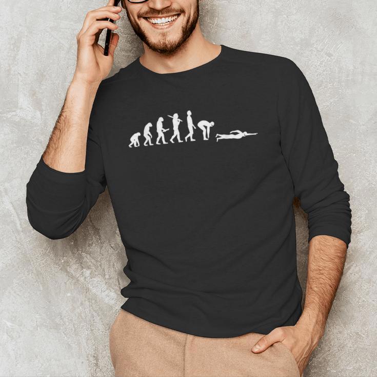 Swimming Evolution For Swimmers Men's Long Sleeve T-Shirt Swimming Evolution For Swimmers Men's Long Sleeve T-Shirt