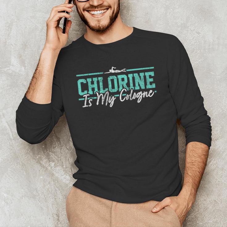 Swimming Humor Swimmer Chlorine Joke Swim Men's Long Sleeve T-Shirt Swimming Humor Swimmer Chlorine Joke Swim Men's Long Sleeve T-Shirt