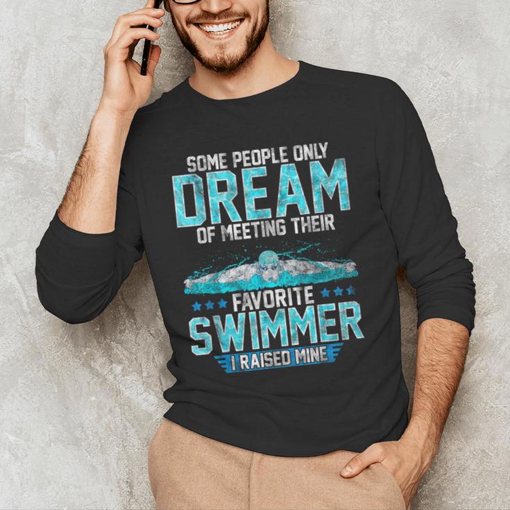 Swimming Parent Swimmer Mom Dad My Favorite Swim Meet Men's Long Sleeve T-Shirt