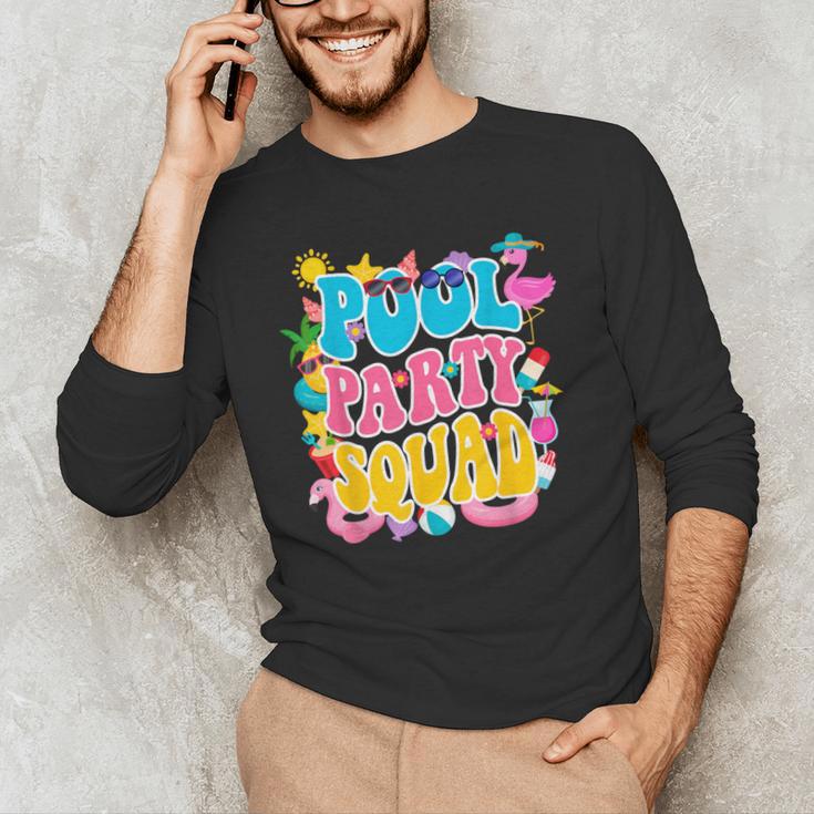 Swimming Pool Party Squad Beach Pool Party Matching Beach Men's Long Sleeve T-Shirt Swimming Pool Party Squad Beach Pool Party Matching Beach Men's Long Sleeve T-Shirt
