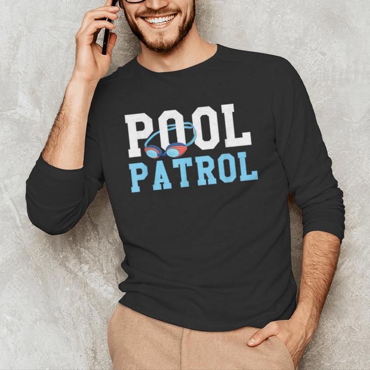 Swimming Swimmer Swim Pool Patrol Coach Dad Men's Long Sleeve T-Shirt