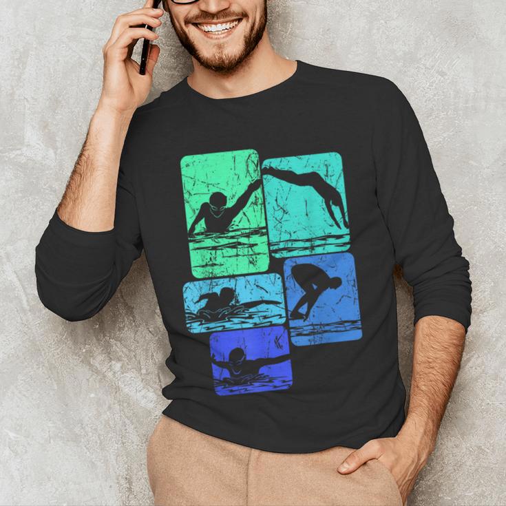 Swimming Swimmers Men's Long Sleeve T-Shirt Swimming Swimmers Men's Long Sleeve T-Shirt