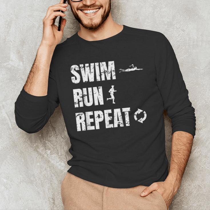 Swimrun Endurance Sports Swimming Running Swim Run Men's Long Sleeve T-Shirt