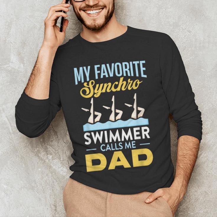 Synchronized Swimming Dad Favorite Synchro Swimmer Artistic Men's Long Sleeve T-Shirt Synchronized Swimming Dad Favorite Synchro Swimmer Artistic Men's Long Sleeve T-Shirt