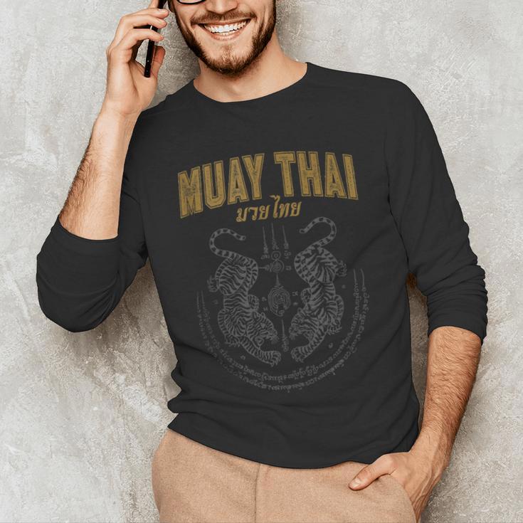Twin Tiger Sak Yant Muay Thai Tank Top Men's Long Sleeve T-Shirt Twin Tiger Sak Yant Muay Thai Tank Top Men's Long Sleeve T-Shirt