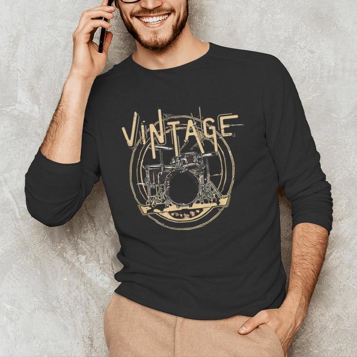 Vintage Drum Kit Men's Long Sleeve T-Shirt Vintage Drum Kit Men's Long Sleeve T-Shirt