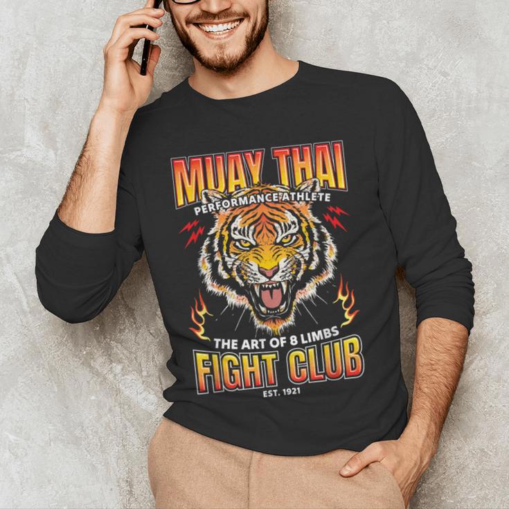 Vintage Muay Thai Twin Tiger Art Of 8 Limbs Men's Long Sleeve T-Shirt