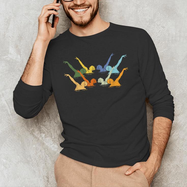 Vintage Synchronized Swimming Artistic Swimming Men's Long Sleeve T-Shirt
