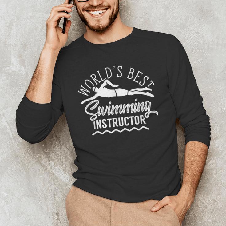 World's Best Swimming Instructor Teacher Coach Swim Men Women Kids Men's Long Sleeve T-Shirt World's Best Swimming Instructor Teacher Coach Swim Men Women Kids Men's Long Sleeve T-Shirt