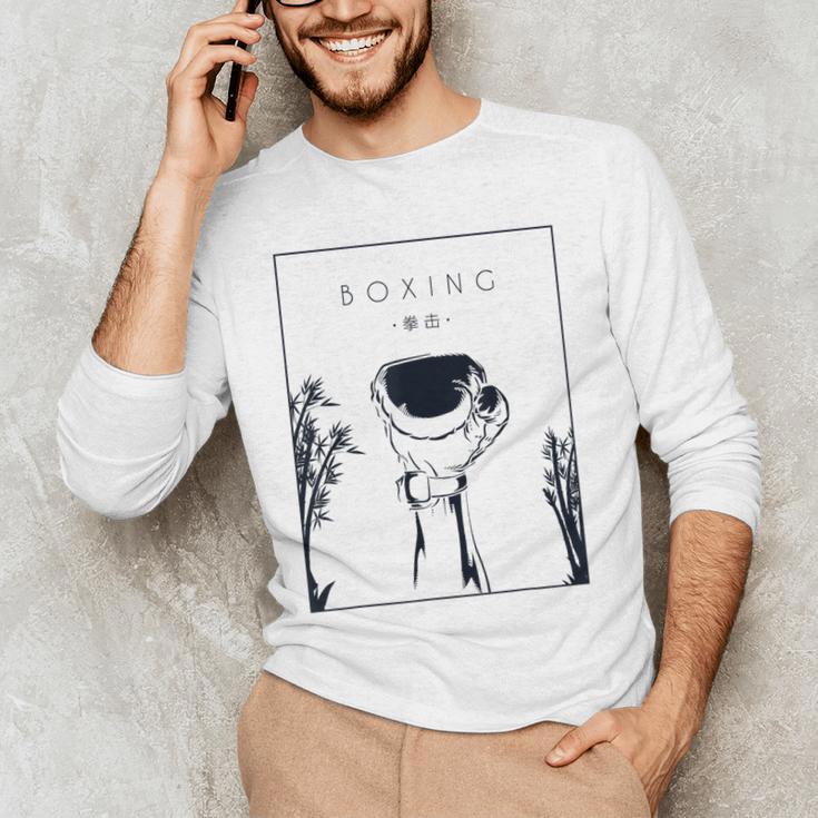 Boxing Chinese Hanzi Muay Thai Kickboxer Fan Boxing Men's Long Sleeve T-Shirt