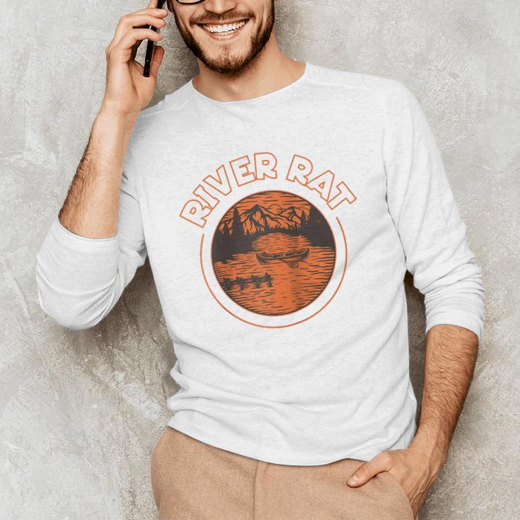 Canoe Canoeing Retro River Rat Raglan Baseball Tee Men's Long Sleeve T-Shirt