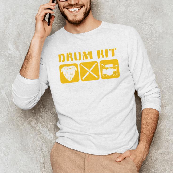 Drum Kit Band Drumming Drumsticks Musical Drums Men's Long Sleeve T-Shirt Drum Kit Band Drumming Drumsticks Musical Drums Men's Long Sleeve T-Shirt