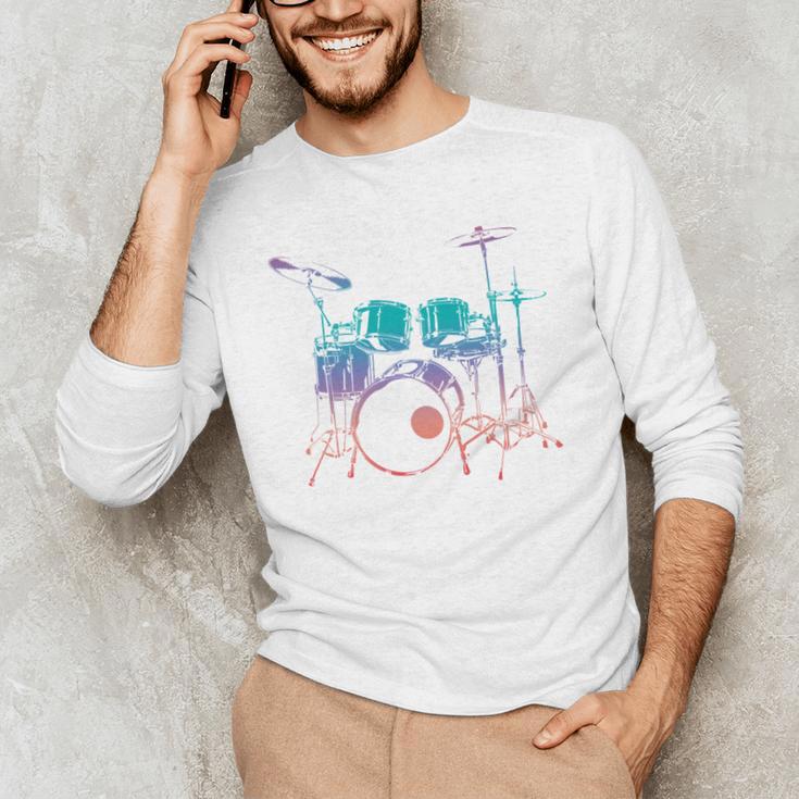 Drum Kit Drummer Graphic Sweatshirt Men's Long Sleeve T-Shirt Drum Kit Drummer Graphic Sweatshirt Men's Long Sleeve T-Shirt
